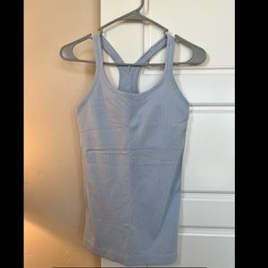 Lululemon Ebb To Street Tank Size 6 Blue Linen